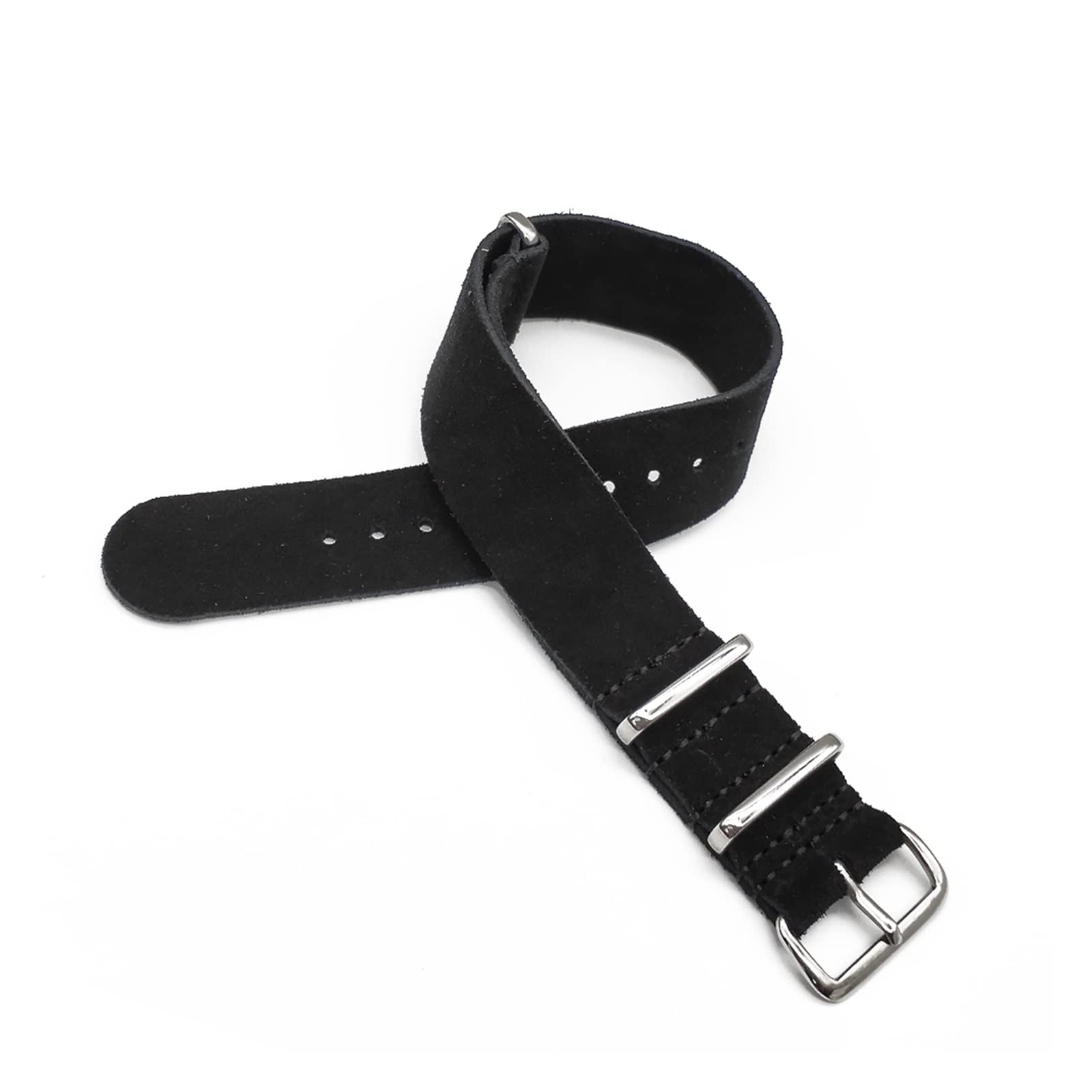 ALMVIS 20mm 22mm Leather Nato Strap Soft Watch Band Leather Watch Belt Wrist Band Quick Release Watch Accessories Replace(Nero,22mm)