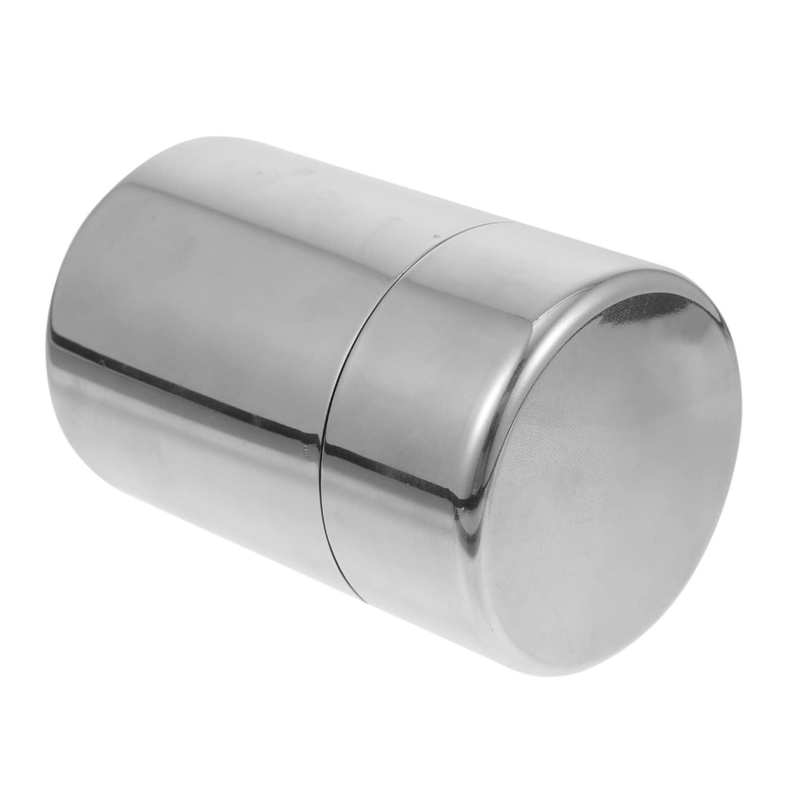 PLAFOPE Small Stainless Steel Airtight Tea Canister with Double Lid Metal Storage Container for Household Tea Leaf Preservation and Sealing Packaging