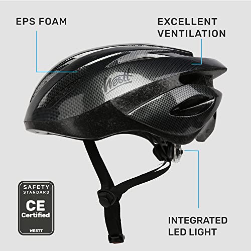 Westt Mountain Bike Helmet - Bicycle Helmets For Adults With Led Rear Light - Scooter Mtb Skateboard Baseball Cycling Helmet(S-Xl/Gray) #TOP1