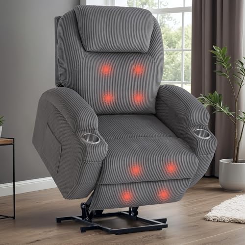 Sillón reclinable con reposapiés ajustable gris miniatura 3