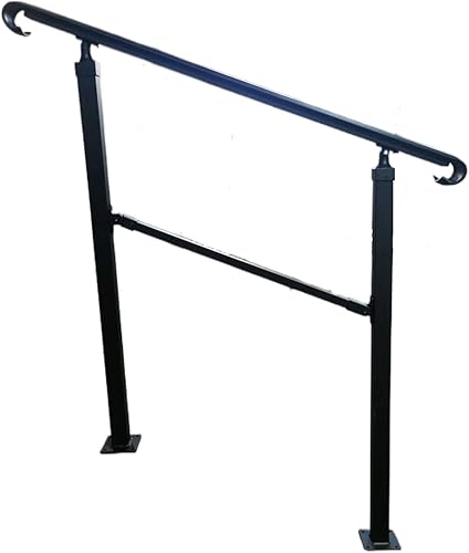 Miniatura 2 de Barandilla de escalera de mano para exteriores, para pasamanos de transición de 1 a 5 escalones para escalones al aire libre, pasamanos de aleación