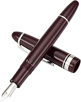 Vista 10 de Majohn P136 Pluma Estilográfica de Pistón con Plumín Fino con Caja, Juego de Pluma de Escritura de Resina Gris