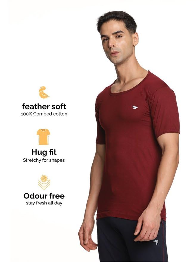Image of Men's Vest - 100% Cotton, Comfortable, Color Baniyan for Men(Pack of 4)(Color May Vary)