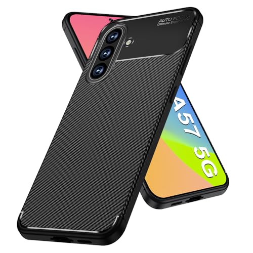 Coque Samsung Galaxy A57 souple en TPU noir texture carbone