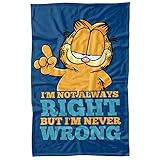 LOGOVISION Garfield Never Ever Wrong Fleece Blanket 36' x 58'