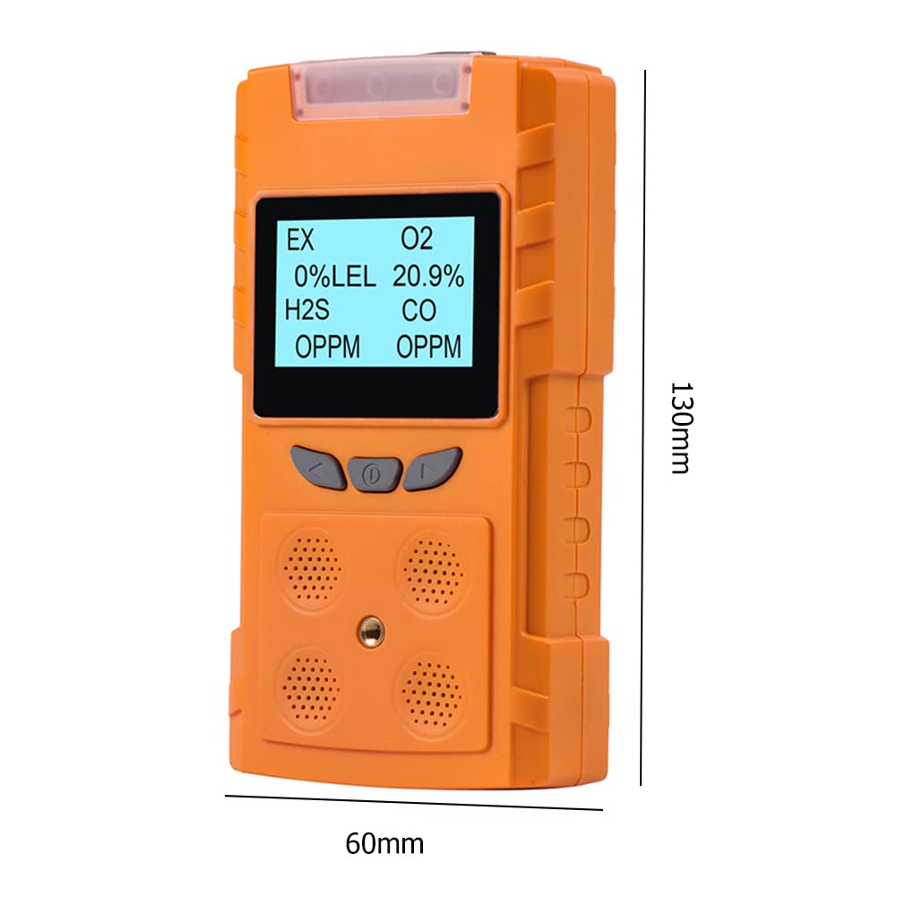 4 en 1 O2 CO H2S EX Détecteur Multi-gaz Portable Oxygène Sulfure d'hydrogène Monoxyde de Carbone Fuite gaz Combustible Jauge Tests précis