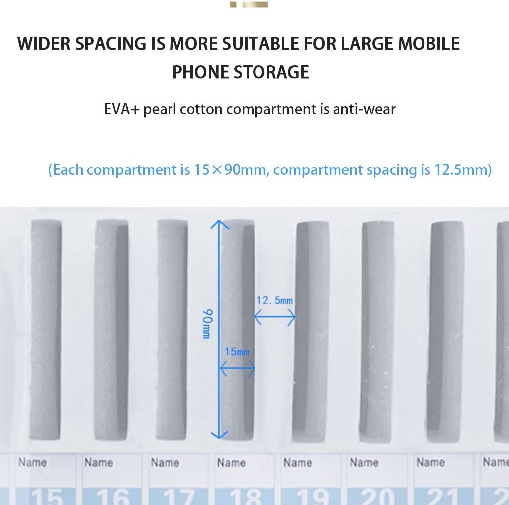 Cell Phone Locker Box for Classroom with Door Locks and Keys Clear Acrylic Jail Storage Cabinet，Mobile Phone Storage Cabinet - 48 Slot Aluminum Alloy Organizer with Cooling Holes for Classro