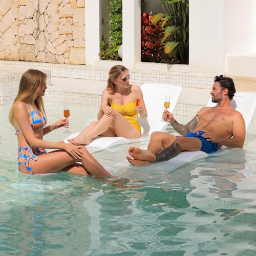 in Pool Lounge Chairs,Pool Lounge Chairs for Water Depths Up to 9”,Weather-Resistant Design,Tanning Chairs for Sun Shelves, Poolside & Beach Lounge Furniture for Outdoor Relaxation(1PC)
