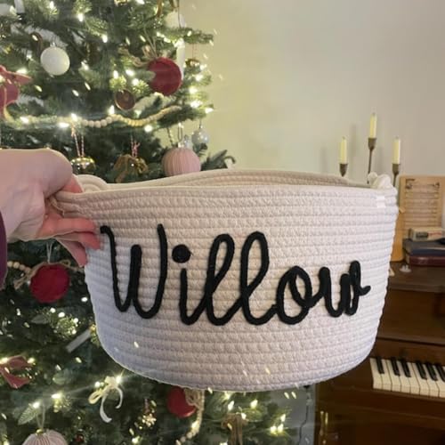 Personalisierter Baby-Geschenkkorb, Baby-Geschenkkorb, Baumwollkorb, Spielzeugkorb, individueller Name, Babykorb, Baby-Spielzeug, Aufbewahrung, Organizer, Kinderzimmer, Dekoration, Geschenke (L-21 x