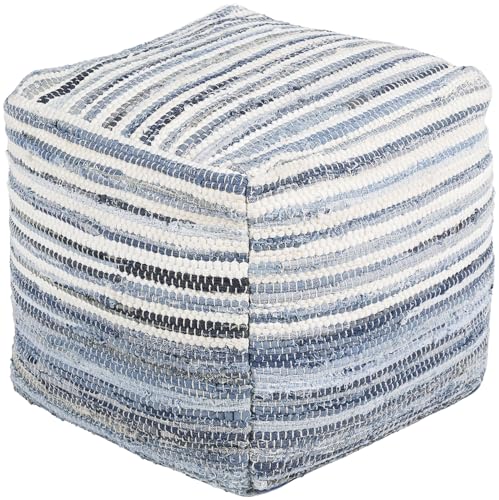 Mark&Day Pouf Ottoman, Korneuburg Natural Fiber Navy Cube Pouf Foot Rest for Living Room, Bedroom and Boho Home Decor (16