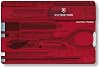 Victorinox Swiss Card Classic Swiss Army Knife, 10 Functions, Swiss Made Pocket Knife with Scissors and Pressurized Ballpoint Pen - Ruby
