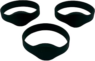 Keysy Rewritable RFID Wristband - Only Compatible with 125kHz Key Fobs & Cards - Turn Your Key Fob into a Silicone Bracelet - for Gym Pool Suana Skiing Running (3-Pack, Black)