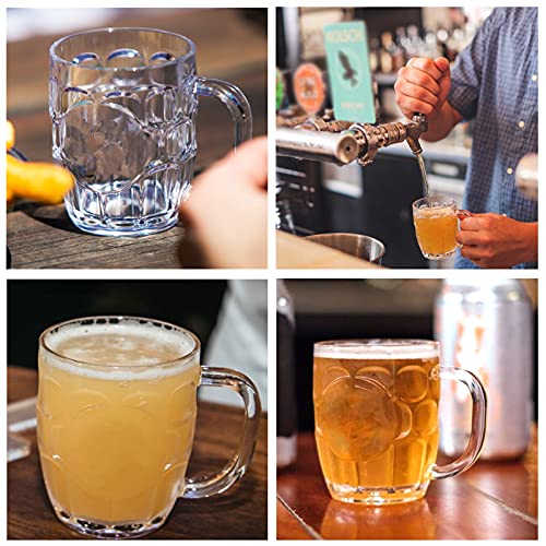 Mini Plastic Beer Mugs, 8Oz Clear Dimple Stein Beer Mug Suitable For Children/Kids, Dishwasher-Safe, Bpa Free (10 Pcs) #TOP4