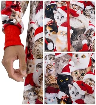 Giggling Getup Pyjama De Noël Vert Homme Avec Capuche - Motif Nordique, Coupe Ample, Fermeture Éclair, Taille L
