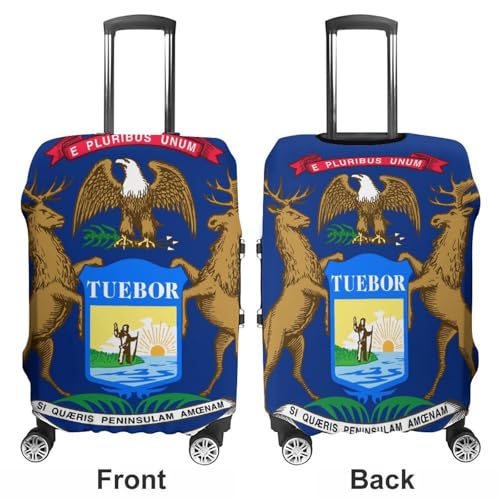 Flag of Michigan Luggage Covers Washable Travel Suitcase Cover Elastic Baggage Protector3