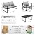 Outvita Outdoor Patio Furniture Set, 4 Pieces Patio Furniture with Coffee Table Set, Metal Conversation Sets with Wood Armrest & Removable Washable Cushions for Balcony, Deck and Poolside