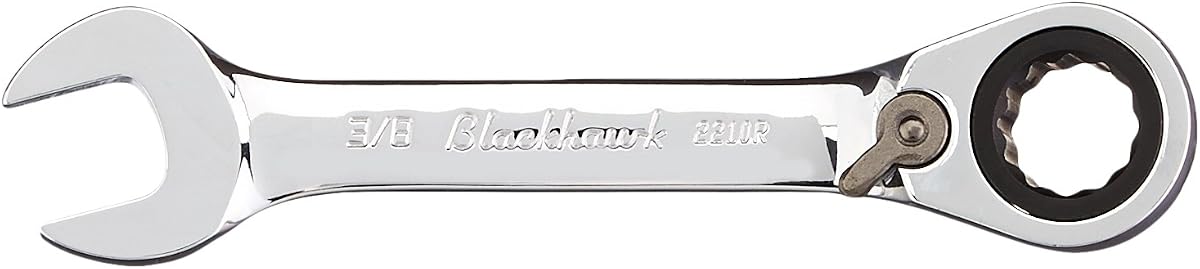 Blackhawk By Proto BW-2210R 12 Point Combination Stubby Reversible Ratcheting Wrench, 3/8-Inch