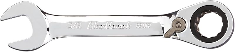 Blackhawk By Proto BW-2210R 12 Point Combination Stubby Reversible Ratcheting Wrench, 3/8-Inch