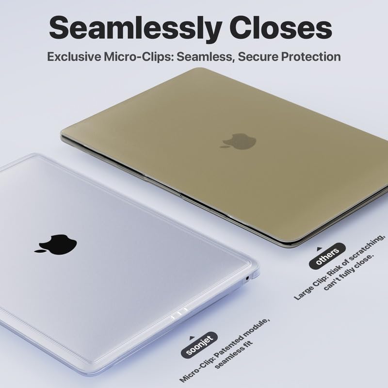 Image of Soonjet for MacBook Air 13 inch Case A2337 M1 A2179 A1932, 2020-2018, Clear