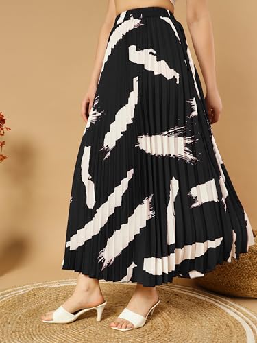 Image of ZWERLON | Effortlessly and Beautiful Floral | Floral Pleated Maxi Skirts for Women | Perfect Long Sleeve, Elastic Waist