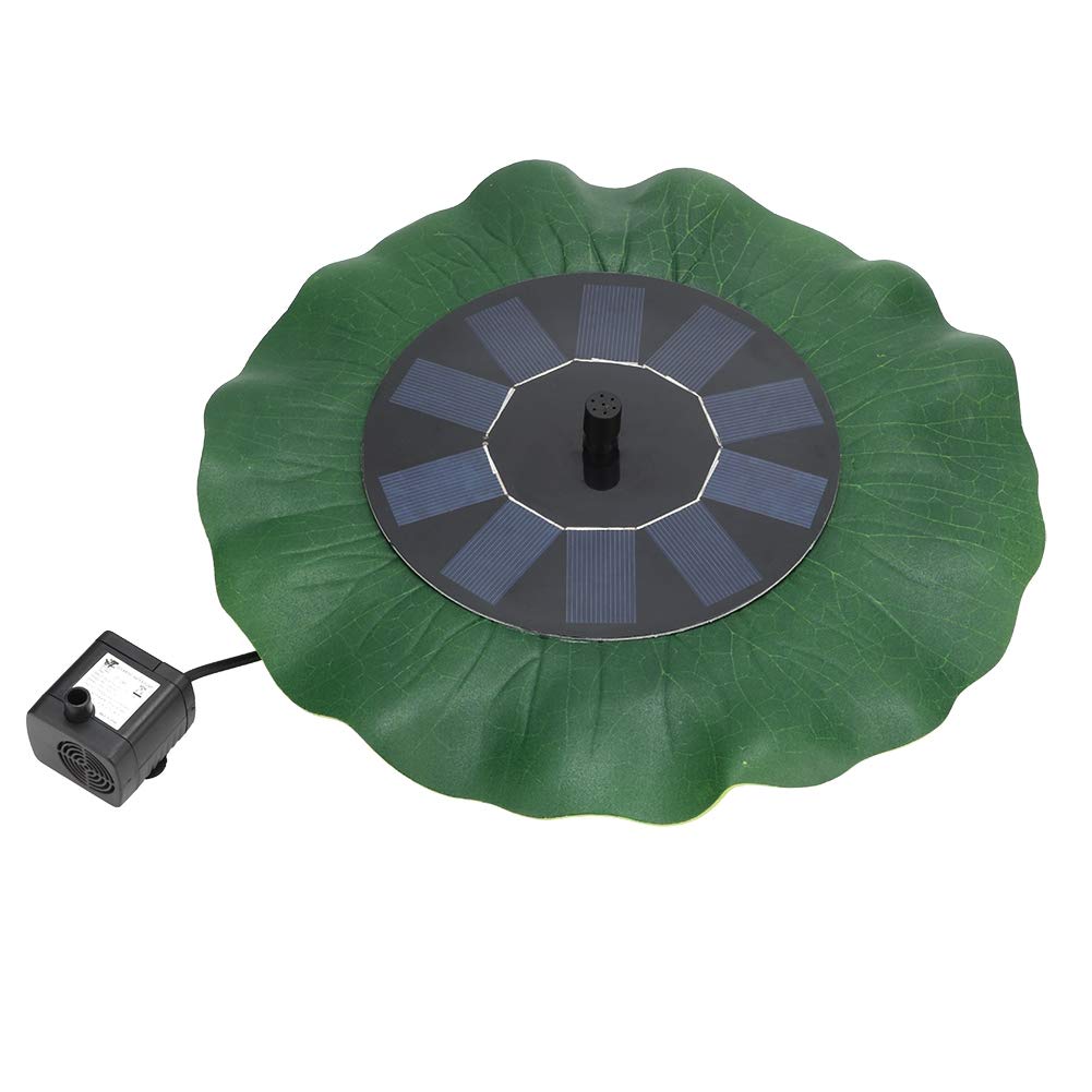 Pompe de Fontaine Solaire, Pompe Solaire Améliorée pour Bassin, Panneau de Fontaine à Eau Solaire Circulaire de 1,4 W avec 6 Attaches, pour Bain D'oiseaux Extérieur, Décoration
