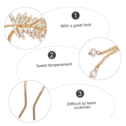 Miniatura 5 de Beavorty Horquilla en forma de U para mujer, accesorio para el cabello con diamantes de imitación para mujer, pasadores para el cabello con flor de