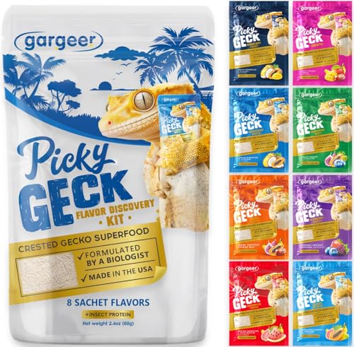 Gargeer Picky Geck Discovery Kit | 8 Sachet Flavors to Test and Enjoy | Real Fruit & Insect Protein | No Fillers - Only Premium Ingredients | 2.4 oz | Made in USA.