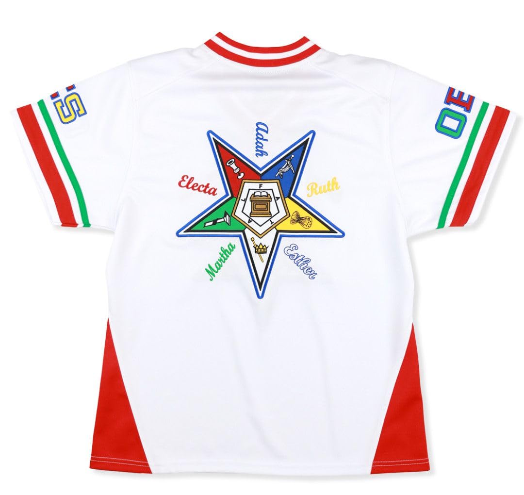 Big Boy Headgear Order of The Eastern Star M16 Football Jersey White [M]