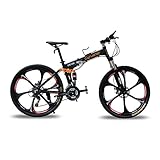 Cyrusher FR100 Folding Mountain Bike Full Suspension 24 Speeds Shimano Shifter with Aluminium Frame Disc Brake and Suspension Fork for Men