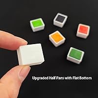 Vista 7 de FCLUB Paleta de Acuarelas en Lata Estuche de Pintura con 40 Piezas de Medias Bandejas Vacías y 40 Cuadrados Magnéticos Arma Tu Kit de Acuarela