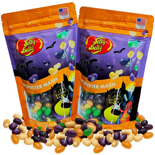 Monster Mash Halloween 2023 Themed Jelly Beans, Bulk Resealable Bagged Candies For Bowls, Candy Buffets, And Party Favors, Vegetarian, Ou Kosher, And Gluten Free, Pack Of 2 #TOP21