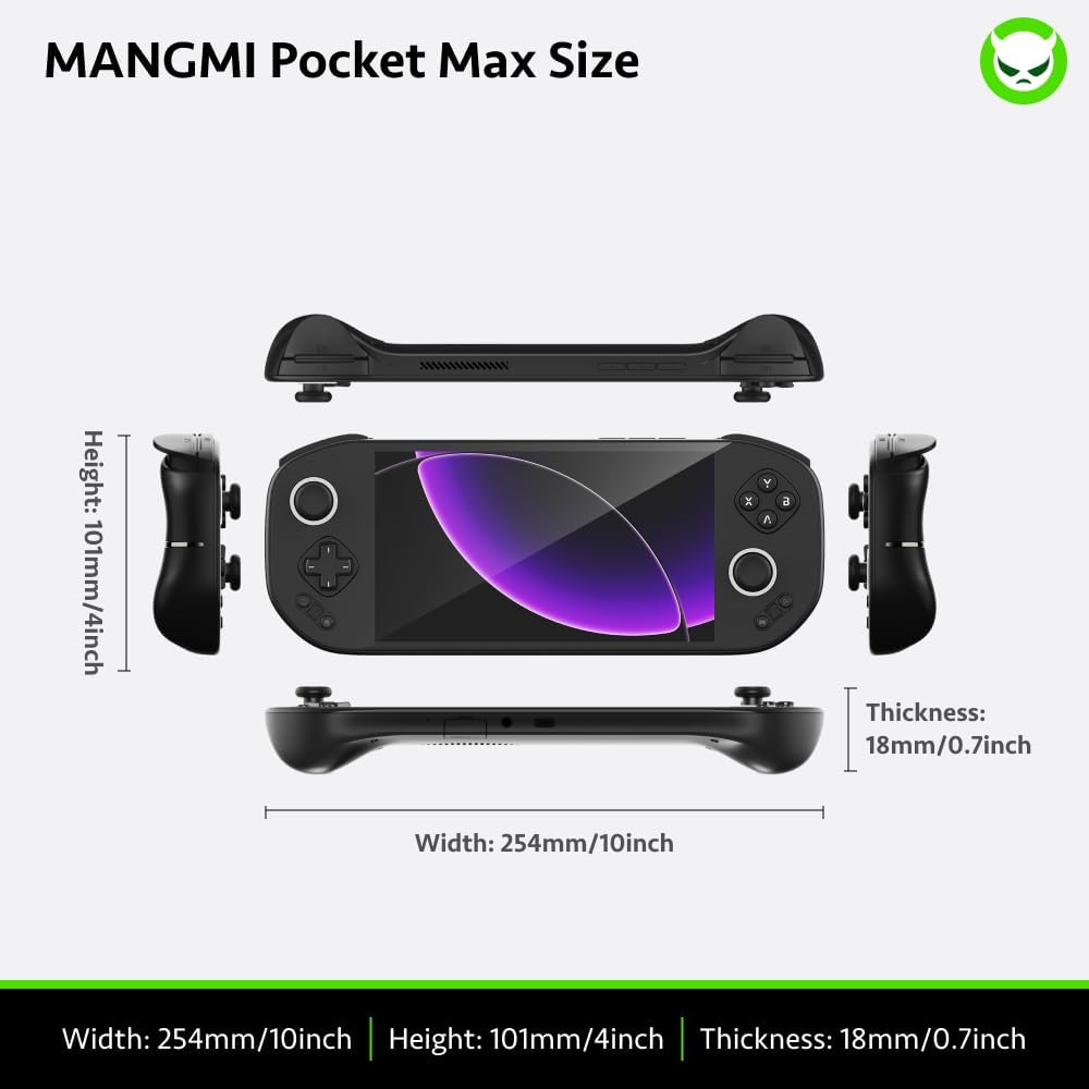MANGMI Pocket Max Ready-to-Play Handheld Game Console, 7” 144Hz AMOLED Display, Android 13, Modular Micro-Switch Controls, Includes Carry Case, Earphones & Screen Protector (Black-400GB) 4 51uIFGMB2fL. AC SL1000