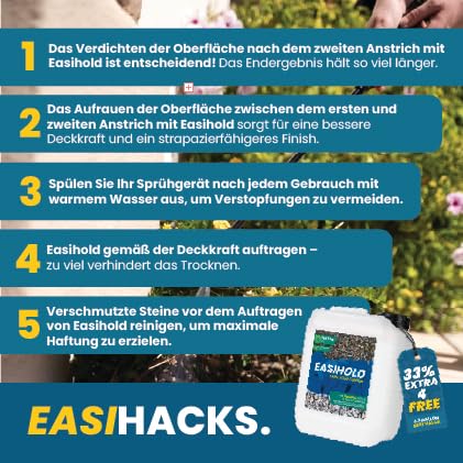 Easihold Rocks – Kiesbinder 5L | Bindemittel zum Verkleben von Steinen, Kies & Mulch | Ungiftig, gebrauchsfertig, bis 3 Jahre Haltbarkeit – Vuba