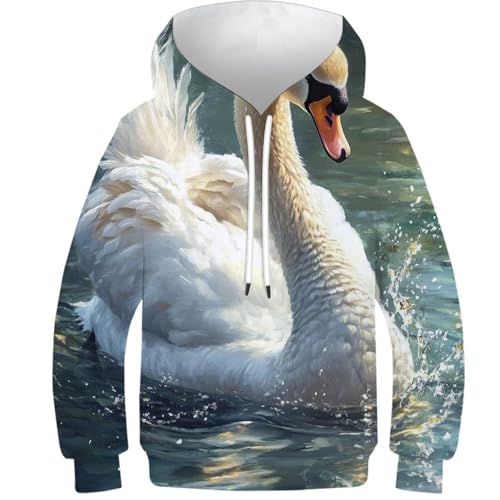Sweat enfant cygne 3D idéal pour les sorties scolaires et le collège