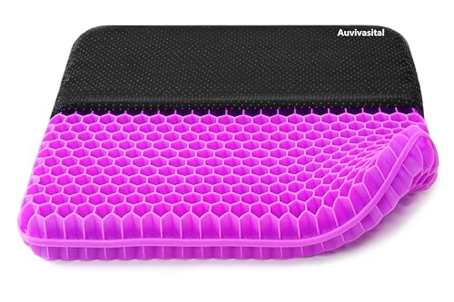 Plus Size Gel Seat Cushion for Long Sitting, Extra Large and Thick, Gel Cushion for Back, Hip, Sciatica, Tailbone Pain Relief, Use for The Office, Wheelchair, Car, Recliner, Stadium, Kayka.(Rose red)
