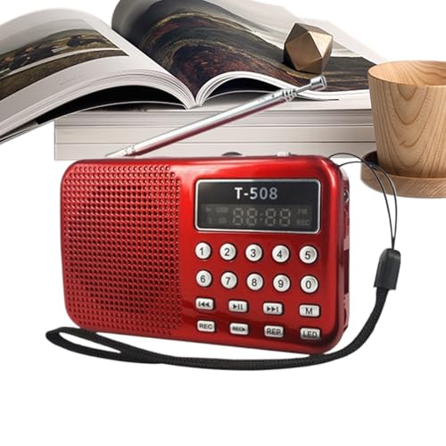Radio AM/FM digital portátil y compacta con pantalla LED y conexión auxiliar para móvil