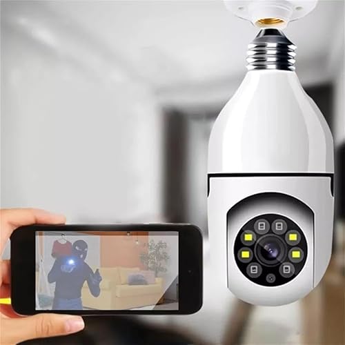 Kit 2 Câmera Segurança Wifi 360 Lâmpada Prova Dágua Giratória Visão Noturna Infravermelho - Camera d
