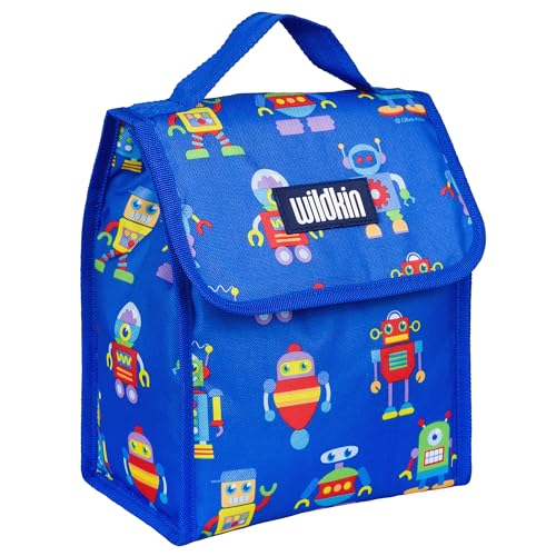 Image of Wildkin Kids Insulated Lunch Bag - Reusable, Ideal for Hot /Cold Snacks, School & Travel - Robots