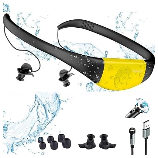 Waterproof Swimming MP3 Player,8GB Memory,IPX8 Certified,Shuffle Function,20H Playing time,Magnetic Charging - Perfect for Swimmers, Water Sports, and Underwater Activities
