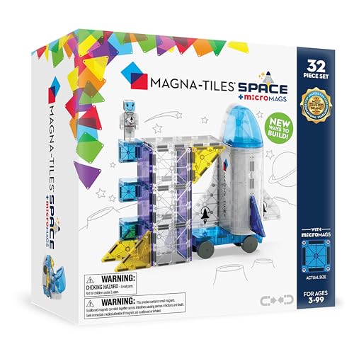 MAGNA-TILES Space 32-Piece Magnetic Construction Set, The Original Magnetic Building Brand by MAGNA-TILES - Used condition - US$31.39