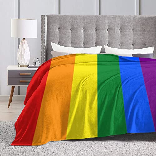 Jumsky Rainbow Pride Throw Blankets For Girls Kids Warm Flannel Couch Sofa Bed Blanket 50"X61" #TOP3