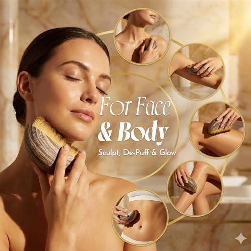 Image of Lymphatic Drainage Face Brush - Contouring Dry Brush for Jawline & Cheeks, Ergonomic Design for Puffiness Relief, Facial Massage Tool for Daily Skin Refresh (1 Pack)