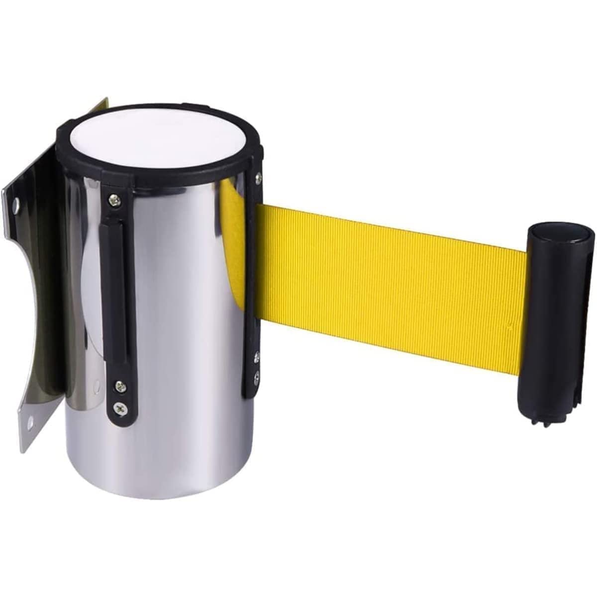 YNIYUJKL Stainless Steel Wall-Mounted Retractable Belt Barrier - 16.4Ft Red Safety Queue Control For Retail, Airports, Banks & Crowd Management Solutions,Yellow-5M(16.4FT)