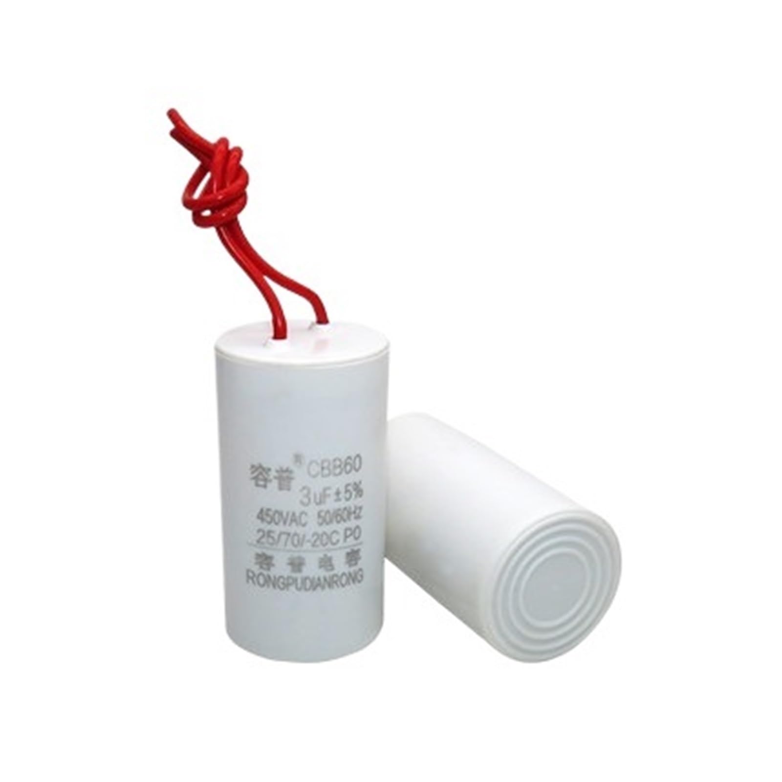 Kondensator pralki CBB60, pompa wodna, odwadnianie, rozruch pojemności 450VAC 50/60HZ, 1 szt. (biały 10UF 73x37mm)