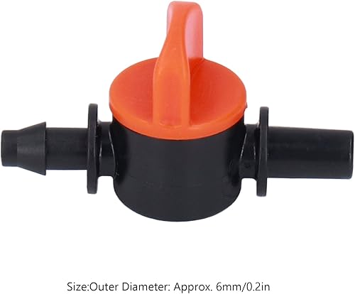 Miniatura 2 de Conectores de manguera de válvula de interruptor de riego por goteo, válvula de cierre de válvula de púas, extremo de dos tamaños, válvula de goteo