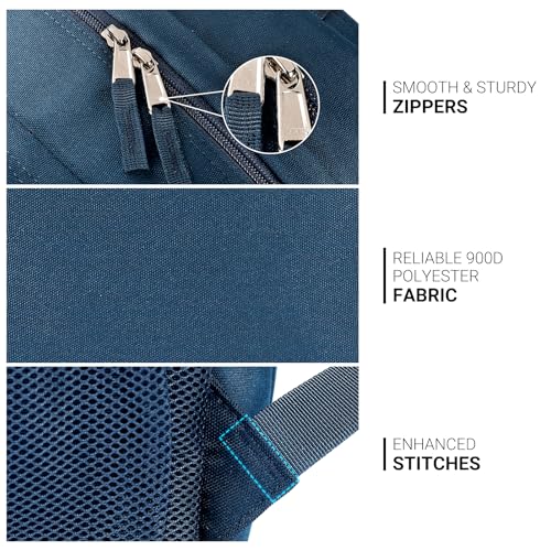 Image of ZORFIN 26L Backpack for College, and Travel: Water Resistant Bookbag - Navy Blue