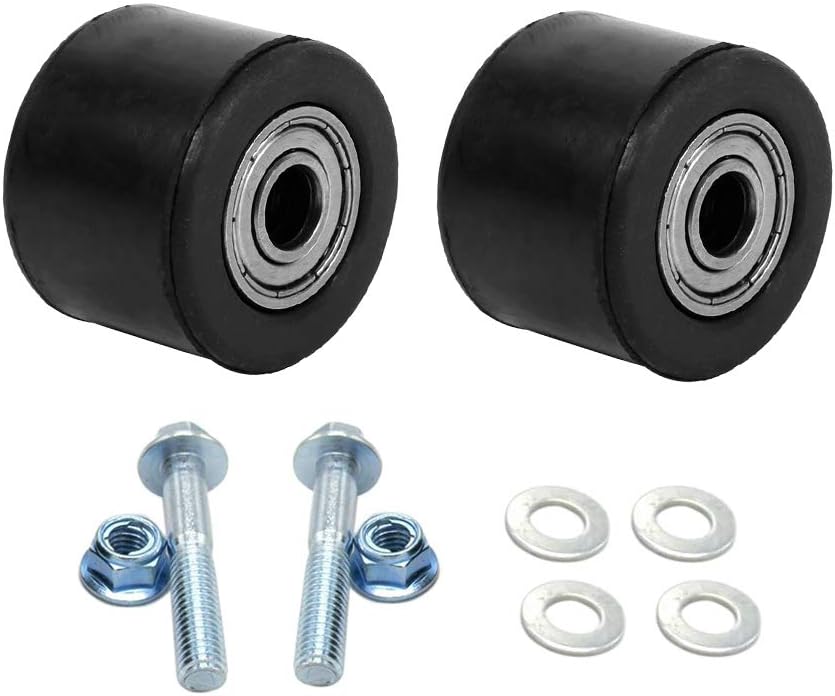  8mm Black Chain Roller Pulley Slider Tensioner Wheel Guide Fit for Pit Dirt Mini Bike ATV Motorcycle Baja Mini Yamaha Honda Coleman, 2 Pack (Promotion Code: 20IG486E)