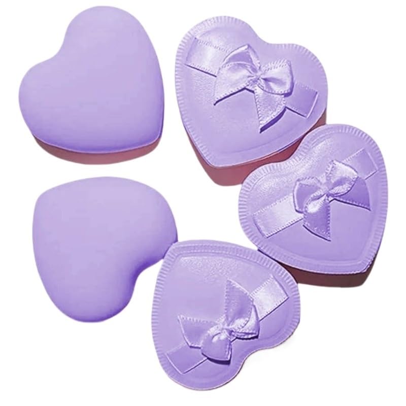 5/10 sztuk suchy i mokry puszek podwójnego zastosowania w kształcie serca do kremu BB podkładu makijaż bawełna przybory kosmetyczne(PURPLE 10pcs)
