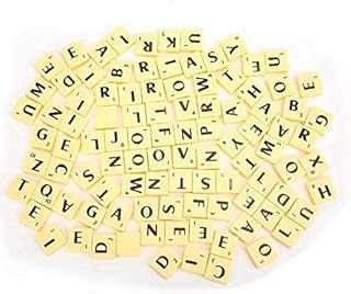 100Pcs Tiles,A-Z Capital Letters DIY Making Alphabet Coasters Cake Wall Gift Crafts Pendants Decoration Crossword Game Replacement Letters