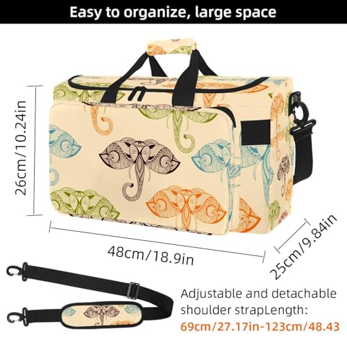 Sac d'entraînement 25x48x26cm multicompartiment style ethnique